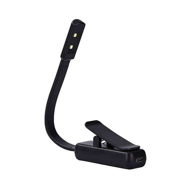 PureCasa Clip-on Book Light Eye Caring LED Reading Light for Reading in Bed, USB Rechargeable Book Lights with Bendable Gooseneck, Perfect Gifts for Kids Book Lovers, 1PC, Black