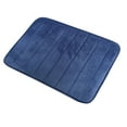 thumbnail image 1 of PureCasa Coral Velvet Bath Rugs Water Absorbing, Non-Slip Entrance Doormat Floor Mat for Bathroom Kitchen Toilet, Solid Color Modern Home Decor Door Mat, 20"x32", 1 Pack, Navy, Rectangle, 1 of 6