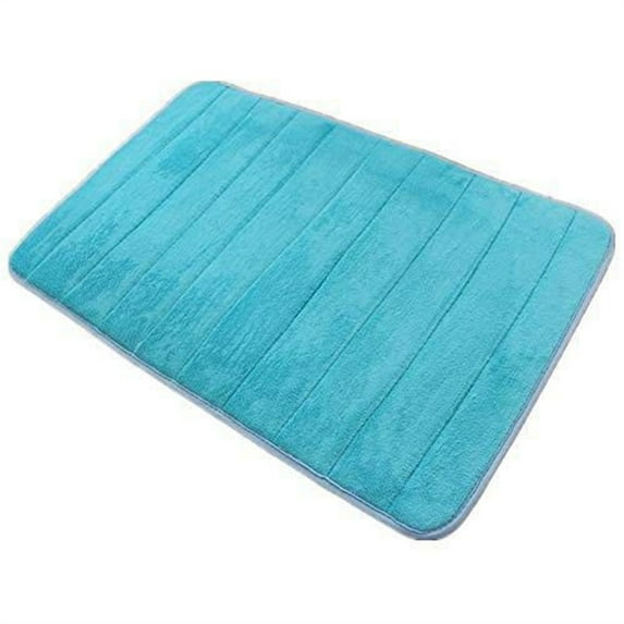 Hgallory Coral Velvet Bath Rugs Water Absorbing, Non-Slip Entrance Doormat Floor Mat for Bathroom Kitchen Toilet, Solid Color Modern Home Decor Door Mat, 32"x47", 1 Pack, Sky Blue, Rectangle