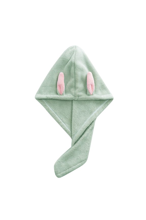 Hgallory Coral Velvet Dry Hair Hat for Women Men, Fleece Microfiber Water Absorbent Headwraps, Breathable Soft Quick-Drying Shower Cap Hair Towel Cloth Caps for Bath Shower, 1PC, Green