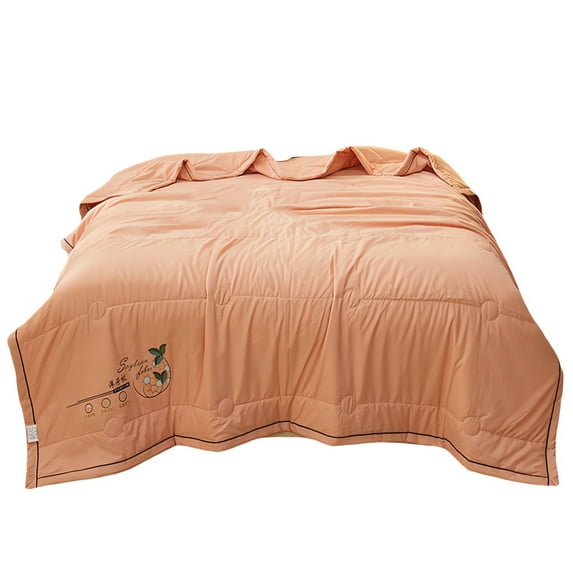 Hgallory Cotton Summer Cooling Blanket for Hot Sleepers & Night Sweat, Household Cooler Throw Blanket Solid Color Breathable Air Conditioning Quilt, Ideal for Home Dormitary, 60"x79", 1PC, Orange