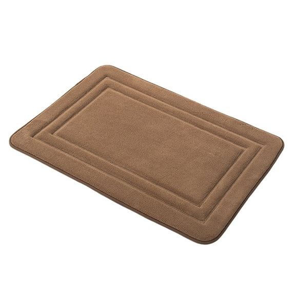 Hgallory Cotton Thick Floor Mats for Bedroom Living Room, Soft Non-Slip Floor Rugs for Entrance Sofa side, Home Decor Solid Color Floor Doormat Welcome Mats, 20"x32", 1 Pack, Coffee, Rectangle