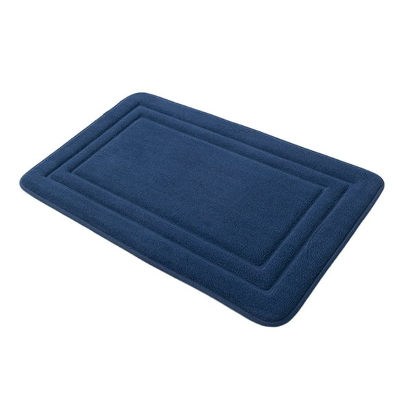 Hgallory Cotton Thick Floor Mats for Bedroom Living Room, Soft Non-Slip Floor Rugs for Entrance Sofa side, Home Decor Solid Color Floor Doormat Welcome Mats, 20"x32", 1 Pack, Blue, Rectangle
