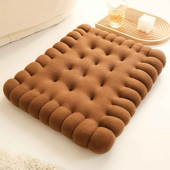 PureCasa Cotton Thick Seating Cushion 16"x20",Brown Chair Pad Seat Cushions for Balcony Bedroom Dining Room Floor Pillows Indoor Outdoor Sitting