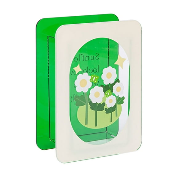 Hgallory Creative Acrylic Vase Flower Arranger for Dried Flowers & Artificial Plants, Unique Flower Vase Modern Style Home Office Desk Table Room Decor, 4.6"x2.2"x6.3", 1 Pack, Green