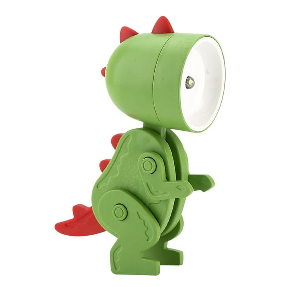 Hgallory Creative Dinosaur Night Light Cute Desk Lamp for Bedroom Student Dormitory, Mini Bedside Reading Lights Desktop Decoration, Button Battery Operated, 1PC, Army Green, 3.9"x2"