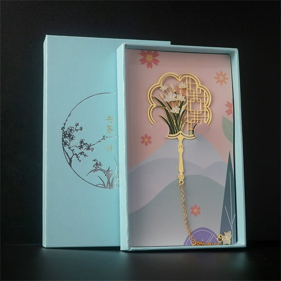 PureCasa Creative Metal Flower Hollow Bookmarks, Personalized Literary Colorful Aesthetic Artistic Bookmark with Gift Box, Gift for Birthday Holiday, 1PC