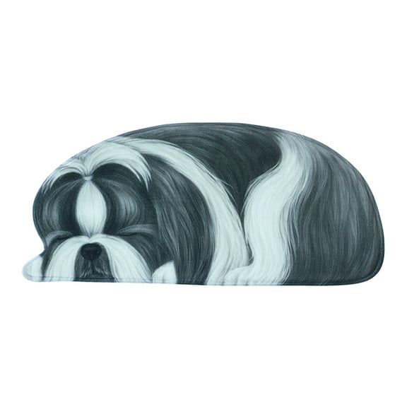 Hgallory Cute Dog Polyester Shower Bath Rug for Home Bathroom Toilet, Non-Slip Household Water Absorbent Quick Drying Floor Mats for Entrance Bedroom, Modern Style Home Decor, 1PC, 16"x34", A