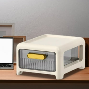 PureCasa Desktop Organizers Mini Desk Drawer Type Storage Box for Office Home, Tabletop Supplies No Assembly Required Plastic Organizer, 1 Drawer with Shelf, 1 Pack, 8.3"x6.3"x3.3"