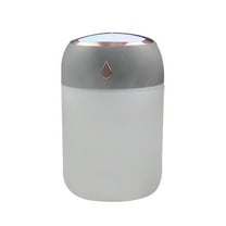 PureCasa Desktop Vehicle Humidifier with 7 Colors Light, 200ml Portable Large Mist Air Humidifiers for Bedroom Car Home Office, 40ml/h Spray Volume Atomizer, 1PC, Gray, 4.8"x4.8"x3.5"