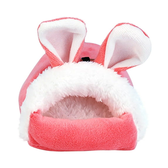 PureCasa Detachable Mini Hamster Nest for Autumn Winter, Thick Plush Cozy Bed Pet Warm House Cute Nest Cage for Small Animal Hamster Parrot Hedgehog Squirrel, 1 Pack, 5.5"x4.7"x3.1", Pink