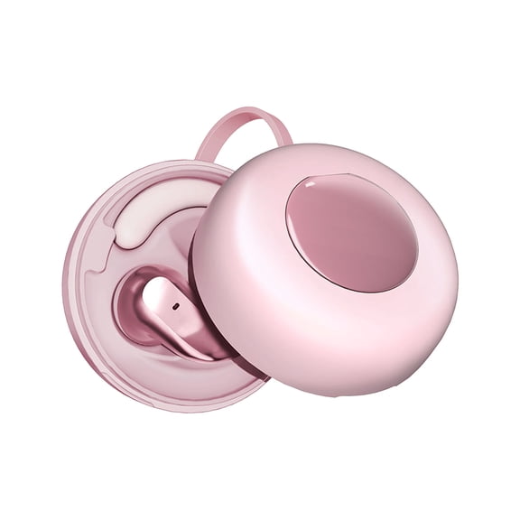 PureCasa Ear Clip Wireless Earbuds Bluetooth Headphones Ear Buds with Charging Case Fast Connection Phones Universal Earphones for Small Ears Canals, Pink