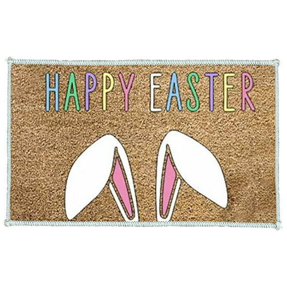 Hgallory Easter Decor Indoor Outdoor Floor Mats for Entrance Bathroom, Floral Polyester Floor Mats for Kitchen Toilet, Crystal Velvet Non-Slip Doormat for Easter, 16"x24", 1 Pack, C, Rectangle
