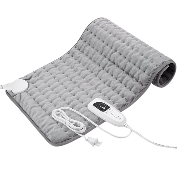PureCasa Electric Blanket Set for Back Pain Relief, Heating Pads Indoor Outdoor, Heating Blankets for Neck and Shoulder, Knee, Arms, Legs, Etc. 15.7"X29.9", Gray(With Remote Control)