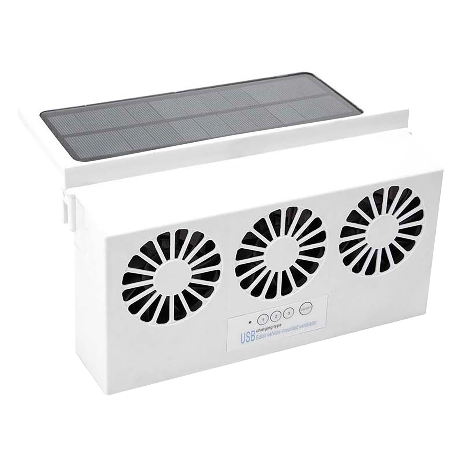 Hgallory Electric Car Fan Radiator Wireless, Summer Supplies Ventilating Fan Cooler Solar Power, 4500RPM, Personal Cooling Mini Fan Suitable for Vehicles SUVs RVS Boats, 1 Pack, White