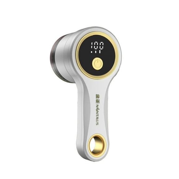 Hgallory Electric Lint Remover for Clothes Furniture Blanket with Digital Display, Electric 6-Blade Lint Ball Remover Defuzzer, Household Fabric Shaver Depiller, USB Rechargeable, 1PC, White