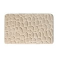 thumbnail image 1 of PureCasa Embossed Polyester Bath Rugs Water Absorbing, Non-Slip Entrance Doormat Floor Mat for Bathroom Kitchen Toilet, Solid Color Home Decor Door Mat, 16"x24", 1 Pack, Khaki, Rectangle, 1 of 2