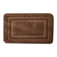 thumbnail image 1 of PureCasa Embossed Polyester Quick Dry Bath Rugs, Non-Slip Entrance Doormat Water Absorbing Floor Mats, Home Decor Door Mat for Bathroom Kitchen Toilet, 16"x24", 1 Pack, Chocolate, Rectangle, 1 of 9