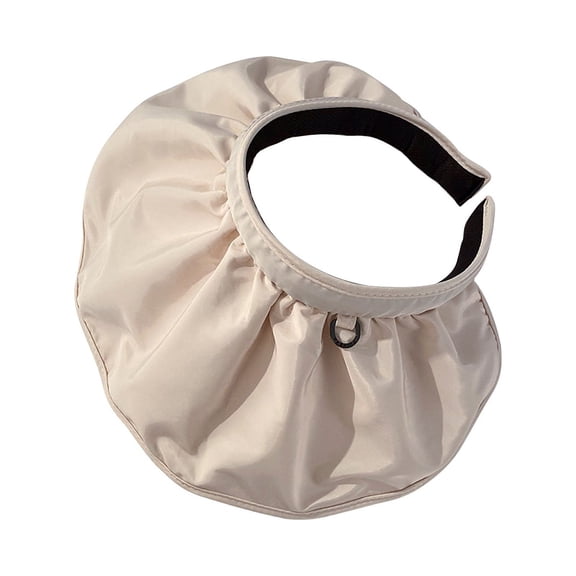 Hgallory Fashion Anti-UV Sun Hats Hollow Headbands for Women Girls, Breathable Quick Drying Empty Top Sun Visor Hats for Summer Outdoor, Foldable Flexible Headband, Summer Fashion, 1PC, Beige