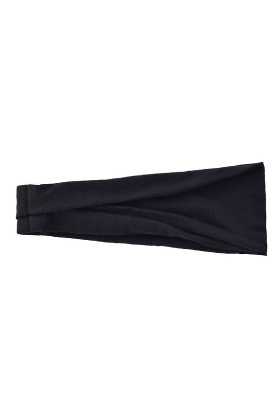 Hgallory Fashion Elastic Headband for Men Women, Breathable Head Wrap Cap Stretchy Cloth Turbans for Yoga Fits Running, Absorbent Sweatbands Bandanas for Outdoor Indoor Activity, 1PC, Black