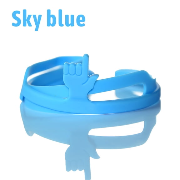 PureCasa Finger Point Novelty Elastic Rope Band Bookmark for Adults Kids, Creative Reading Supplies Cute Elastic Silicone Bookmarks for Office School Reading Lover, 1PC, Light Blue