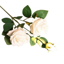 PureCasa Flannel Pearl Rose Artificial Flowers, Home Decor Simulated Cabbage Roses for Handheld Bouquet Wall Garland, Wedding Bridal Party Anniversary Household Decoration, 1PC, Beige