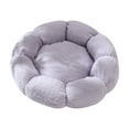 thumbnail image 1 of PureCasa Floral Shaped Comfort Soft Dog Cat Bed for Fall Winter, Resilient Plush Fluffy Pet Bed Kennel, Modern Home Decor Cushion Sleeping Pad for Small Cats Dogs, Round, 1 Pack, 16"x16", Gray, 1 of 3