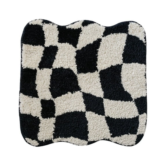 Hgallory Geometric Style Polyester Shower Bath Rug for Home Bathroom Toilet, Non-Slip Household Water Absorbent Floor Mats for Entrance Bedroom Kitchen, Modern Decor, 1PC, 16"x16", A