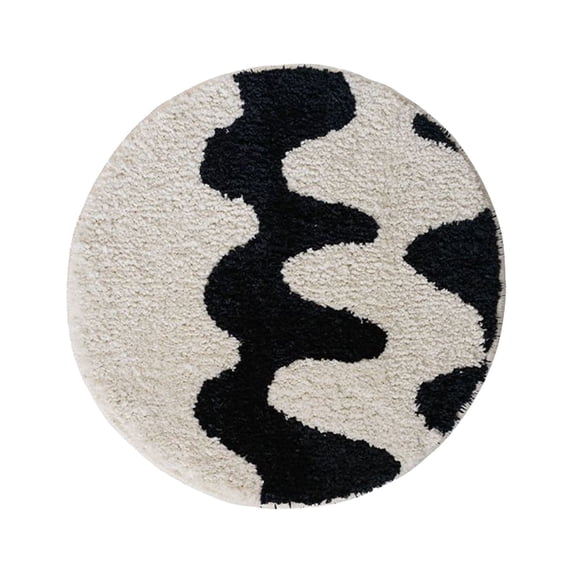 PureCasa Geometric Style Polyester Shower Bath Rug for Home Bathroom Toilet, Non-Slip Household Water Absorbent Floor Mats for Entrance Bedroom Kitchen, Modern Decor, 1PC, 16"x16", B