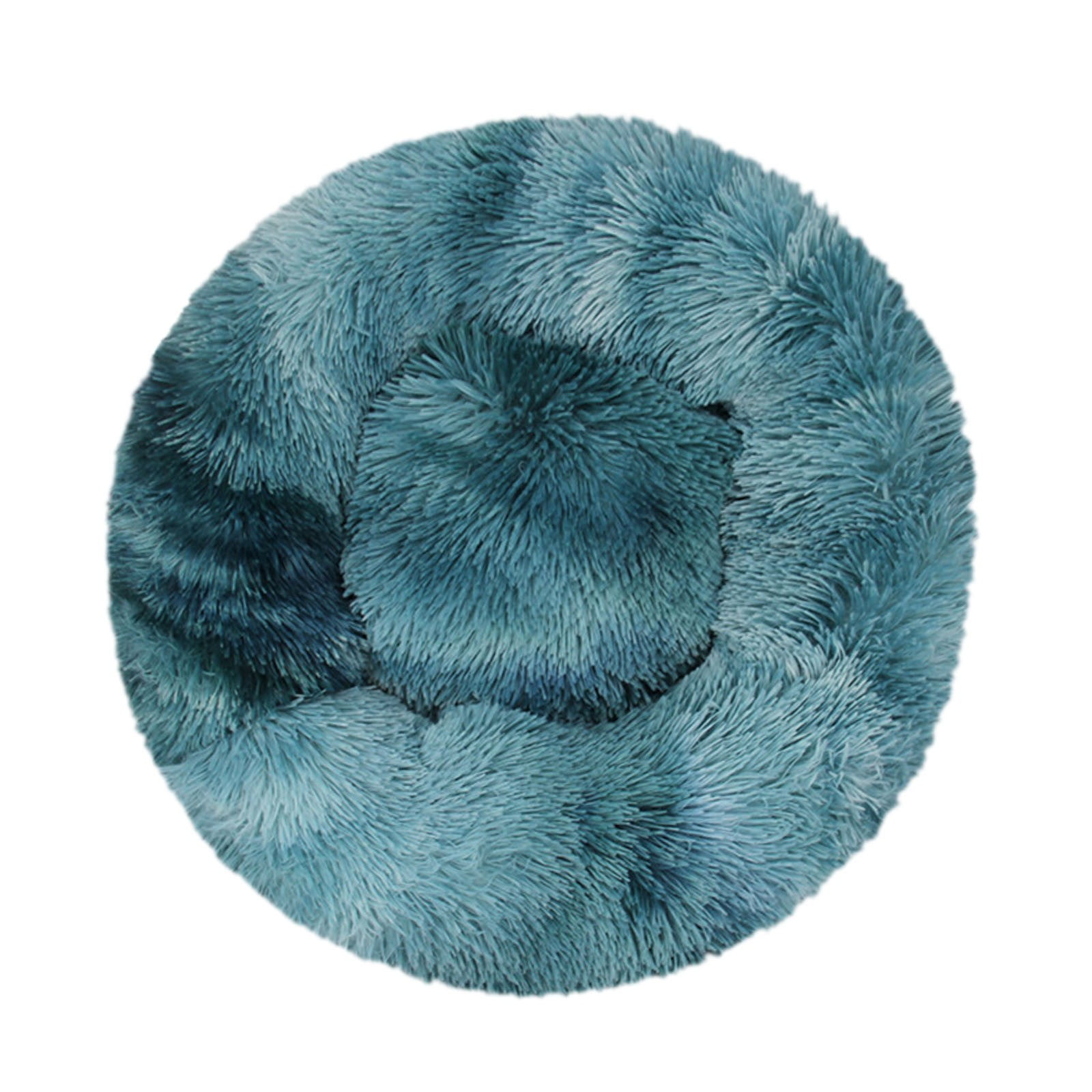 PureCasa Gradient Comfortable Soft Dog Cat Bed for Autumn Winter, Plush Resilient Fluffy Pet Bed Kennel Cushion Sleeping Pad for Small Cats Dogs, Modern Decor, Round, 1 Pack, 20"x20", Dark Blue