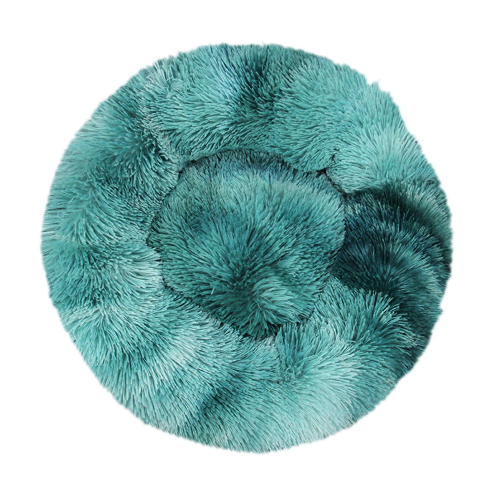PureCasa Gradient Comfortable Soft Dog Cat Bed for Autumn Winter, Plush Resilient Fluffy Pet Bed Kennel Cushion Sleeping Pad for Small Cats Dogs, Modern Decor, Round, 1 Pack, 20"x20", Blue