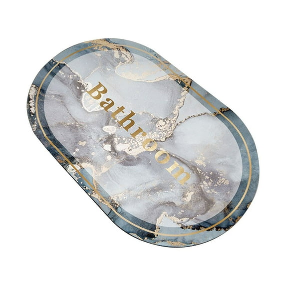 Hgallory Gradient Marble Pattern Rubber Bathroom Mats for Bathroom Toilet, Non-Slip Household Quick Drying Floor Mats for Bedroom Kitchen, Solid Color Modern Home Decor Doormat, 1PC, 16"x24", C