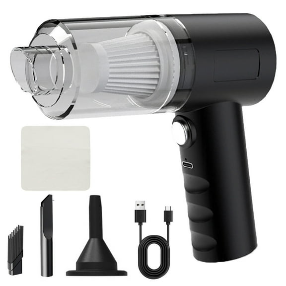 PureCasa Handheld Vacuum Cordless, Car Vacuum Portable Rechargeable Large Suction, 2-in-1 Buster & Blower Lightweight Vacuum Cleaner for Home Vihecle, with Cleaning Cloth, 1PC, Black, 12.6"x5.5"