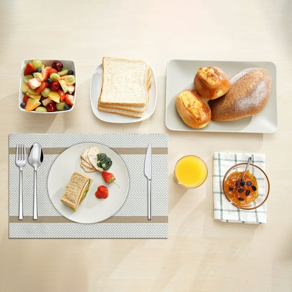PureCasa Heat Resistant Table Place Mats, Plastic Cup Mat Absorbent Placemat, Cute Cat Home Decor Quick Drying Wipeable Placemats for Dining Coffee Table, 1PC, 11.8"x17.7", White, Rectangle