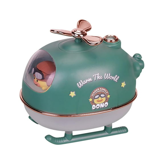 PureCasa Helicopter Aroma Diffusers with Ambient Night Lights, 300ml Mini USB Desktop Aromatherapy Oil Diffuser, Mute Portable Hydrating Spray Humidifiers for Bedroom, 1PC, Green, 5.7"x4"x5"