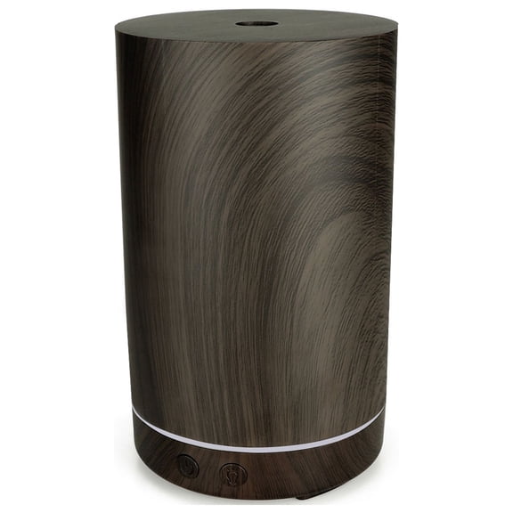 Hgallory Household Aroma Diffuser Desktop Luminous Humidifiers for Bedroom, 200ml Mute Wood Grain Mini USB Aromatherapy Oil Diffusers Spray Atomizer with LED Colorful Light, 1PC, Brown