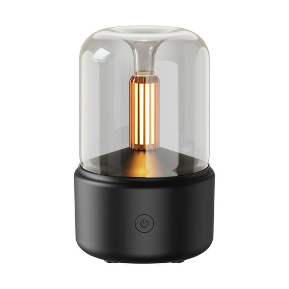 PureCasa Household Aroma Diffusers with Colorful Lights, 120ml Compact Mute USB Desktop Aromatherapy Oil Diffuser, Quiet Portable Humidifiers for Bedroom Office, 1PC, Black, 4"x3.7"x3.7"