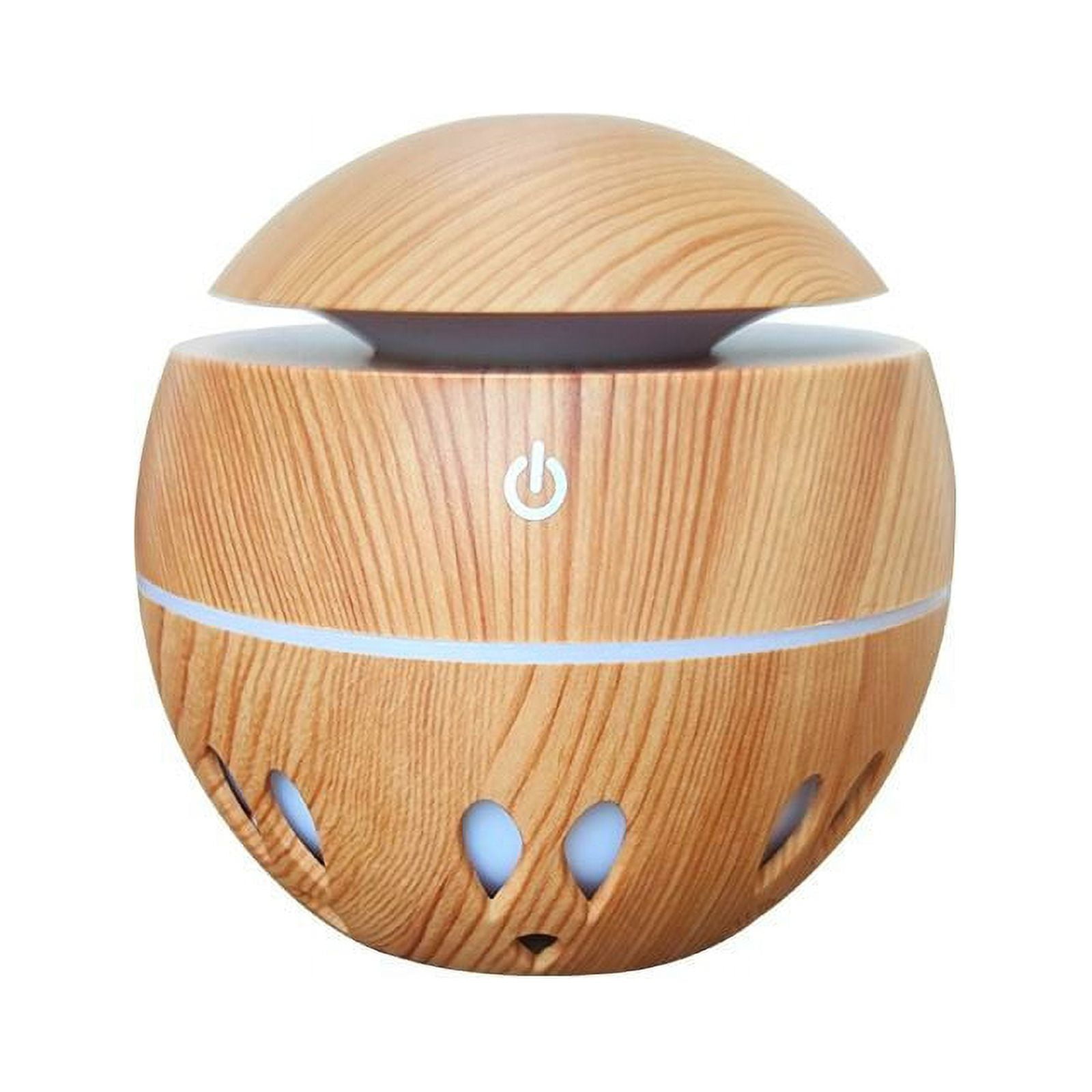 PureCasa Household Aroma Diffusers with Colorful Lights, 130ml Wood ...