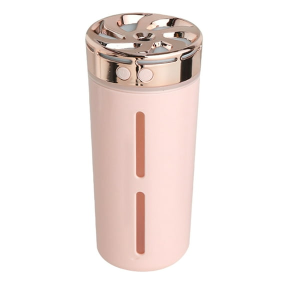 PureCasa Household Aroma Diffusers with Colorful Lights, 260ml Compact Mute USB Vehicle Aromatherapy Oil Diffuser, Quiet Portable Humidifiers for Bedroom Office, 1PC, Pink, 6"x2.6"x2.2"