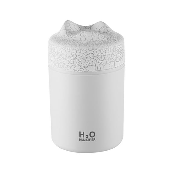 Hgallory Household Aroma Diffusers with Colorful Lights, 300ml Mini USB Volcano Desktop Vehicle Aromatherapy Oil Diffuser, Portable Atomizer Humidifiers for Bedroom, 1PC, White, 5.3"x3"x3"
