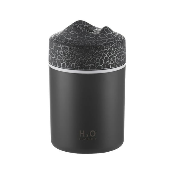 PureCasa Household Aroma Diffusers with Colorful Lights, 300ml Mini USB Volcano Desktop Vehicle Aromatherapy Oil Diffuser, Portable Atomizer Humidifiers for Bedroom, 1PC, Black, 5.3"x3"x3"