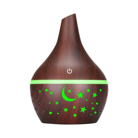 Hgallory Household Aroma Diffusers with Colorful Lights, 300ml Wood Grain Smart Mini USB Desktop Aromatherapy Oil Diffuser, Quiet Portable Humidifiers for Bedroom, 1PC, A, 4.3"x4.3"x5.7"