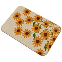 Hgallory Household Floor Mats for Bedroom Living Room, Flax Floral Non-Slip Floor Rugs for Entrance Sofa side, Flower Printed Home Decor Doormat Welcome Mats, 16"x24", 1 Pack, A, Rectangle