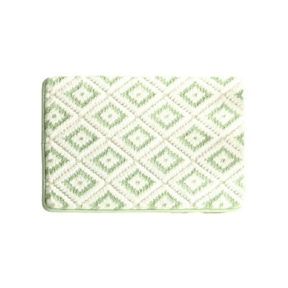 Hgallory Household Floor Mats for Bedroom Living Room, Polyester Non-Slip Floor Rugs for Entrance Sofa side, Geometric Pattern Home Decor Doormat Welcome Mats, 16"x24", 1 Pack, Green, Rectangle