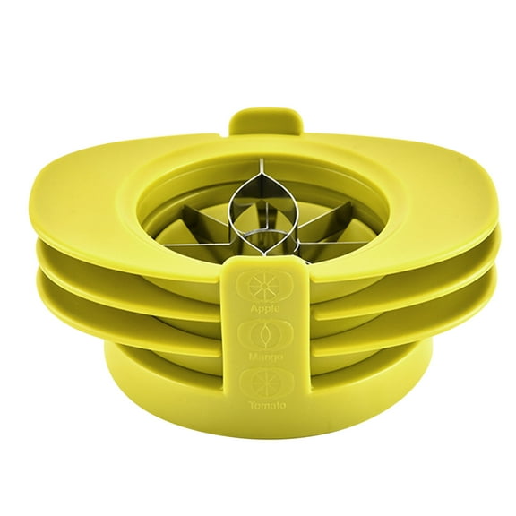 Hgallory Kitchen Supplies 4-in-1 Fruit & Vegetable Corers Set, Household Multi-Functional Apple Corer Cutter & Silcer for Orange Pear, ABS Grip and Stainless Steel Blades, 7.2"x5.3"x4", 1PC, Green