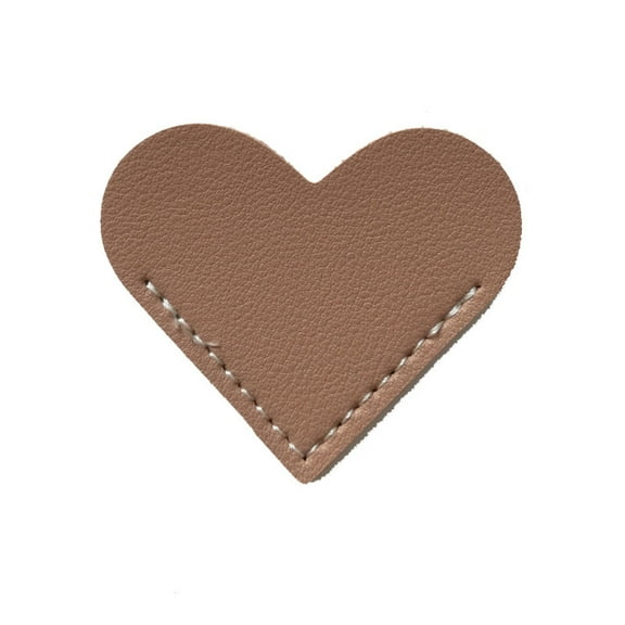 PureCasa Leather Heart Bookmarks Vintage Page Corner Bookmark for Women Men, Retro Elegant Book Accessories for Reading Lovers, 1 Pack, Khaki