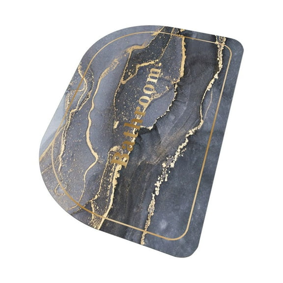 Hgallory Marble Pattern Non-Slip Floor Mats, Gradient Diatom Mud Kid & Pet Friendly Floor Rugs for Bedroom Living Room, Modern Style Home Decor Anti-Skid Doormat, 16"x24", 1 Pack, A, Half Round