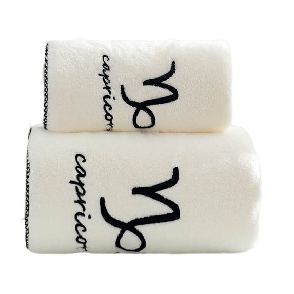 PureCasa Microfiber Coral Velvet White Towels Set of 2, Water Absorbent Solid Color Polyester Bath Towels for Kids Adults, Home Supplies Comfy Bath Towel and Face Towel, 14"x30"+28"x55", 2PC, C