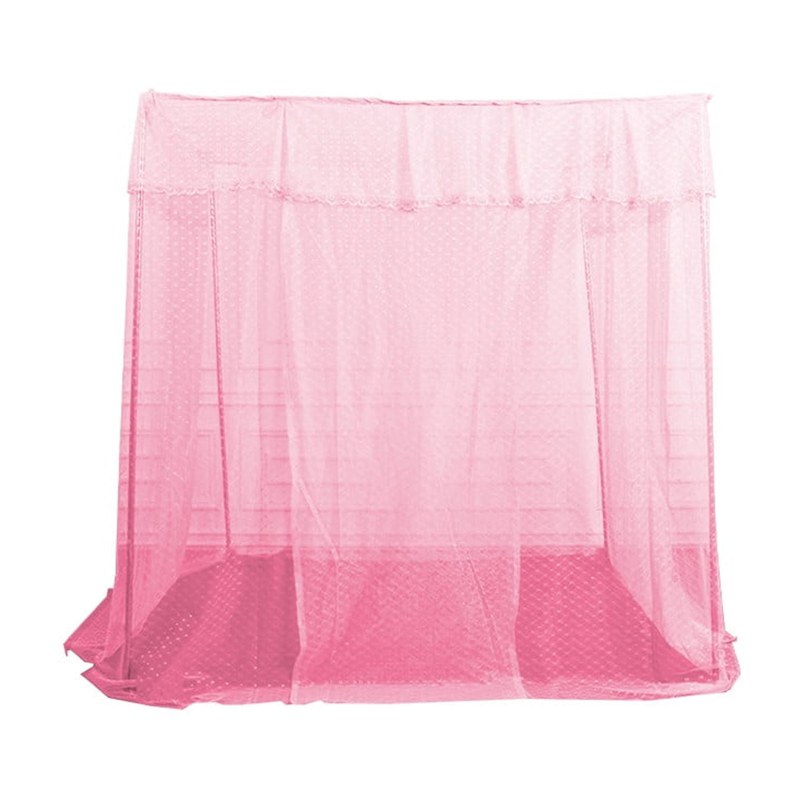 PureCasa Mosquito Net Bed Canopy for Girls, Round Hoop Sheer Bed Canopies for Kid Room Bedroom, Dome Mosquito Netting Tent Twin Size, Side Opening, Dreamy Home Decor, 61"x83"x79", 1PC, Pink