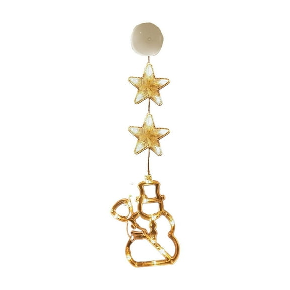 PureCasa Night Lights Christmas LED Light Decoration with Suction Cup Hook Christmas Tree Snowflake Snowman Battery Powered Indoor Bedroom Window Display Holiday Lights Warm White